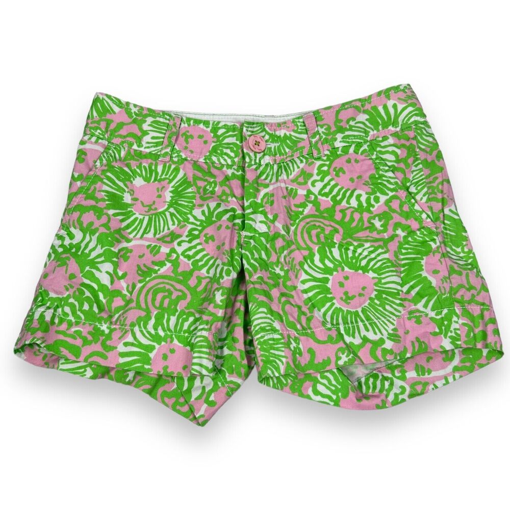 Lilly Pulitzer The Callahan Short Women's 00 Sunnyside Lion Floral‎ Green Pink